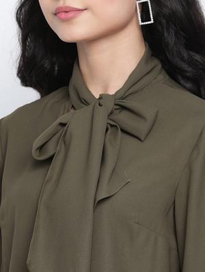tie up neck solid top - 18014737 - Standard Image - 5