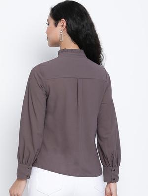 mandarin neck solid top - 18014740 - Standard Image - 3