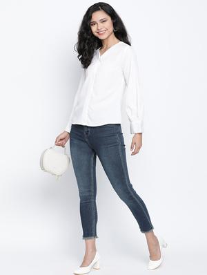 bishop sleeved solid top - 18014745 - Standard Image - 4