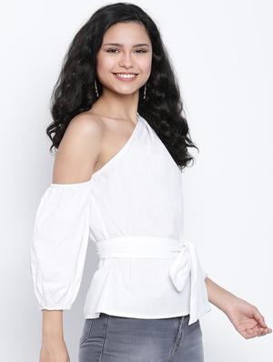 tie front solid top - 18014749 - Standard Image - 2