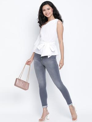 tie front solid top - 18014749 - Standard Image - 4