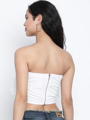 off shoulder solid crop top - 18014750 - Standard Image - 3