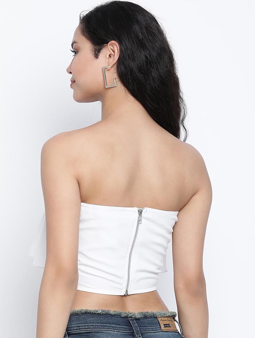 off shoulder solid crop top - 18014750 - Zoom Image - 3