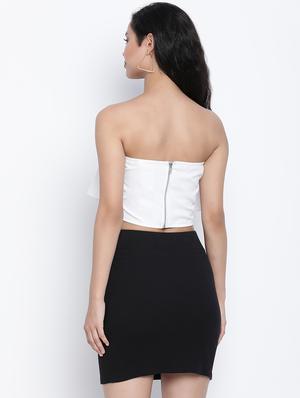 ruffled crop top with skirt top - 18014760 - Standard Image - 3