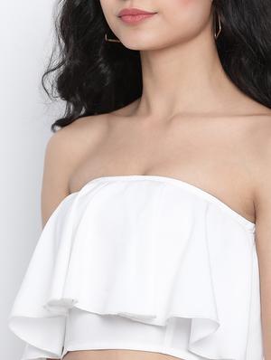 ruffled crop top with skirt top - 18014760 - Standard Image - 5