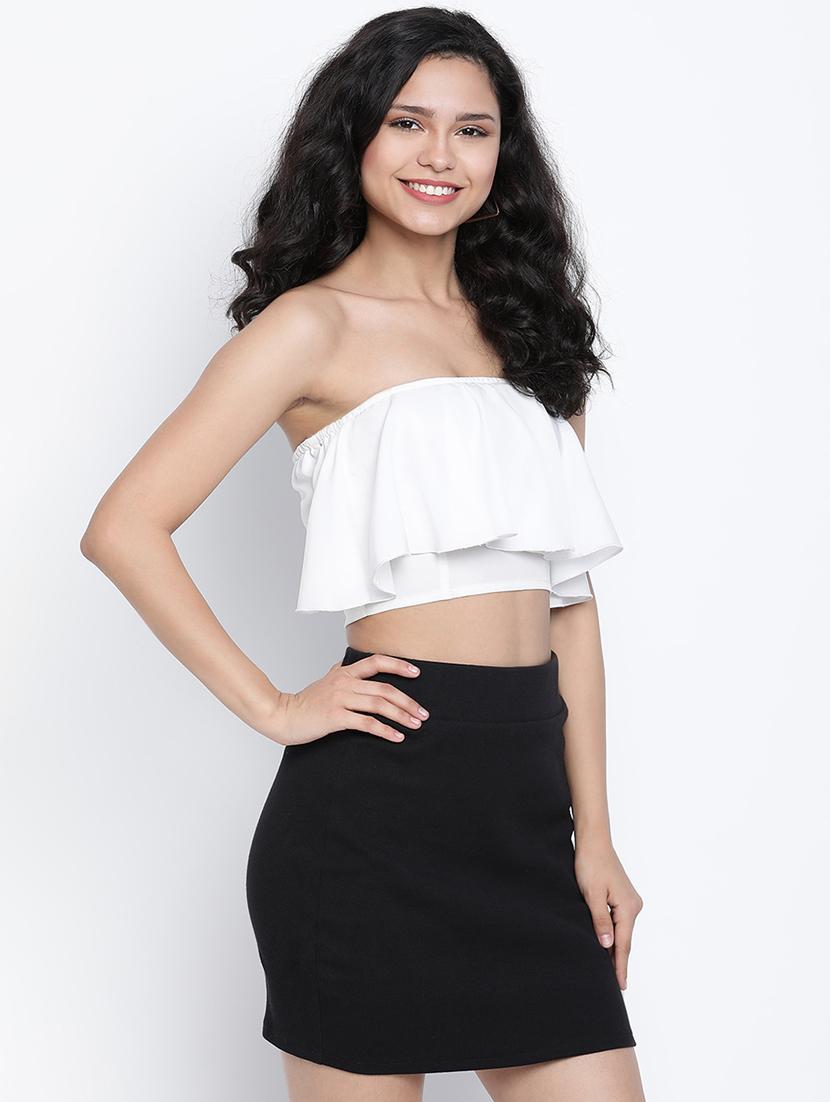 ruffled crop top with skirt top - 18014760 - Zoom Image - 2
