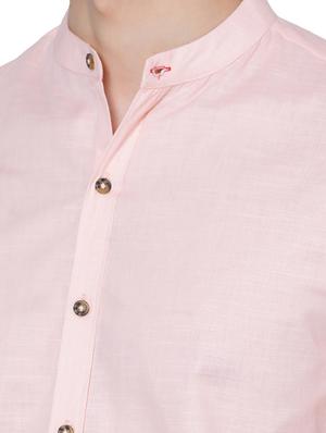 pink solid casual shirt - 18014901 - Standard Image - 5
