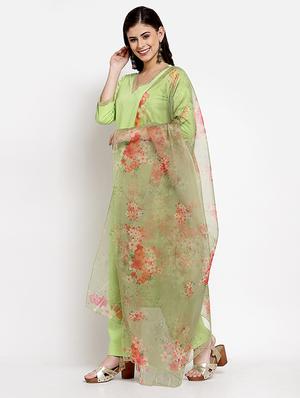 green cotton kurta pant set - 18015094 - Standard Image - 2