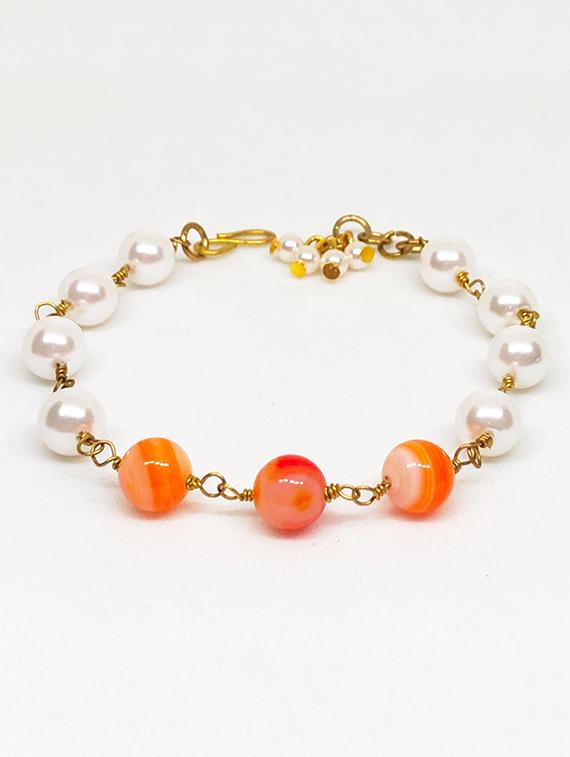 pearl and agate stone bracelet - 18015261 - Zoom Image - 2