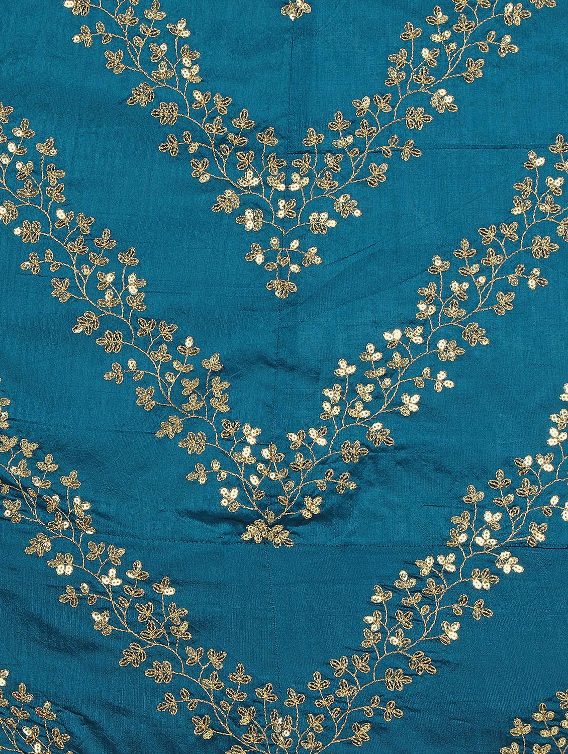 teal flared lehenga - 18015571 - Zoom Image - 4