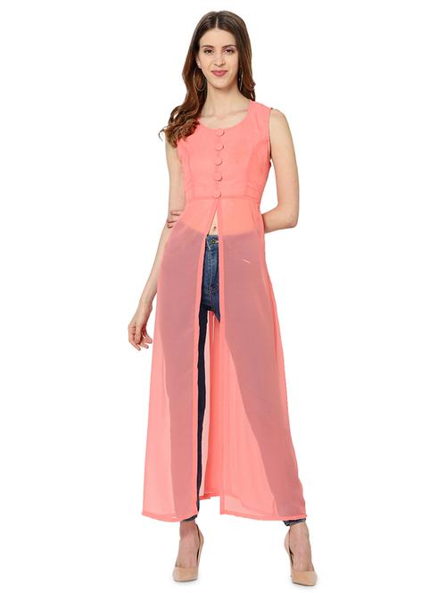 tie back solid a-line tunic - 18015716 - Standard Image - 1