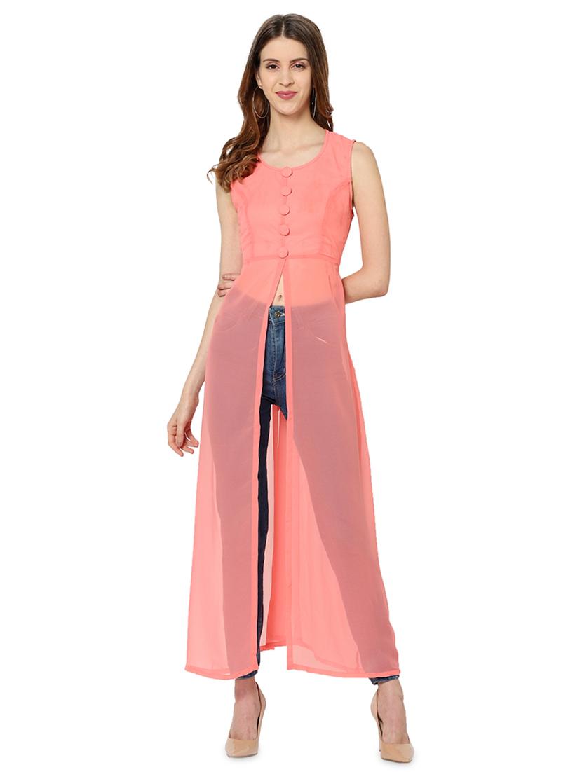 tie back solid a-line tunic - 18015716 - Zoom Image - 1