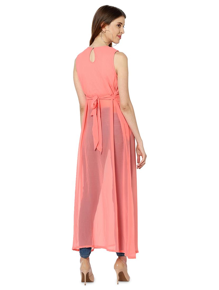 tie back solid a-line tunic - 18015716 - Zoom Image - 3