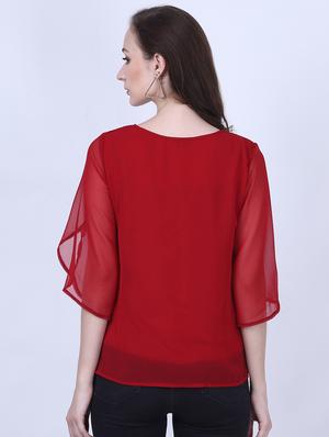 slit sleeved solid top - 18015749 - Standard Image - 3