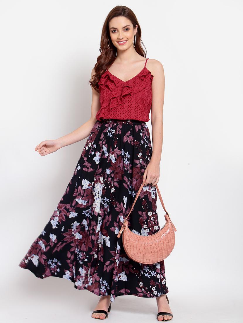mid rise floral maxi skirt - 18015768 - Zoom Image - 4