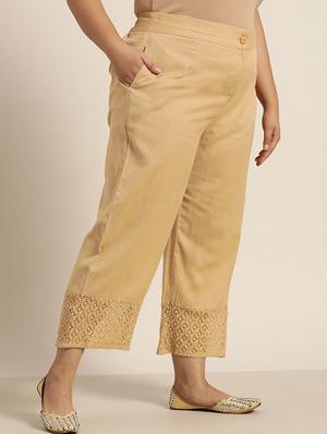 gold cotton palazzos - 18016070 - Standard Image - 2