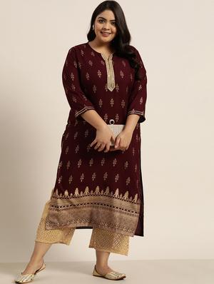 gold cotton palazzos - 18016070 - Standard Image - 4