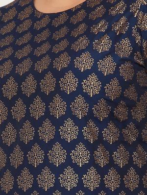 foil print straight kurta - 18016132 - Standard Image - 4