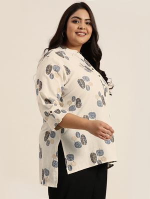 printed high-low kurta - 18016190 - Standard Image - 2