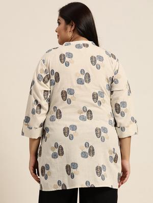 printed high-low kurta - 18016190 - Standard Image - 3