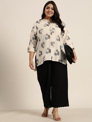 printed high-low kurta - 18016190 - Standard Image - 4