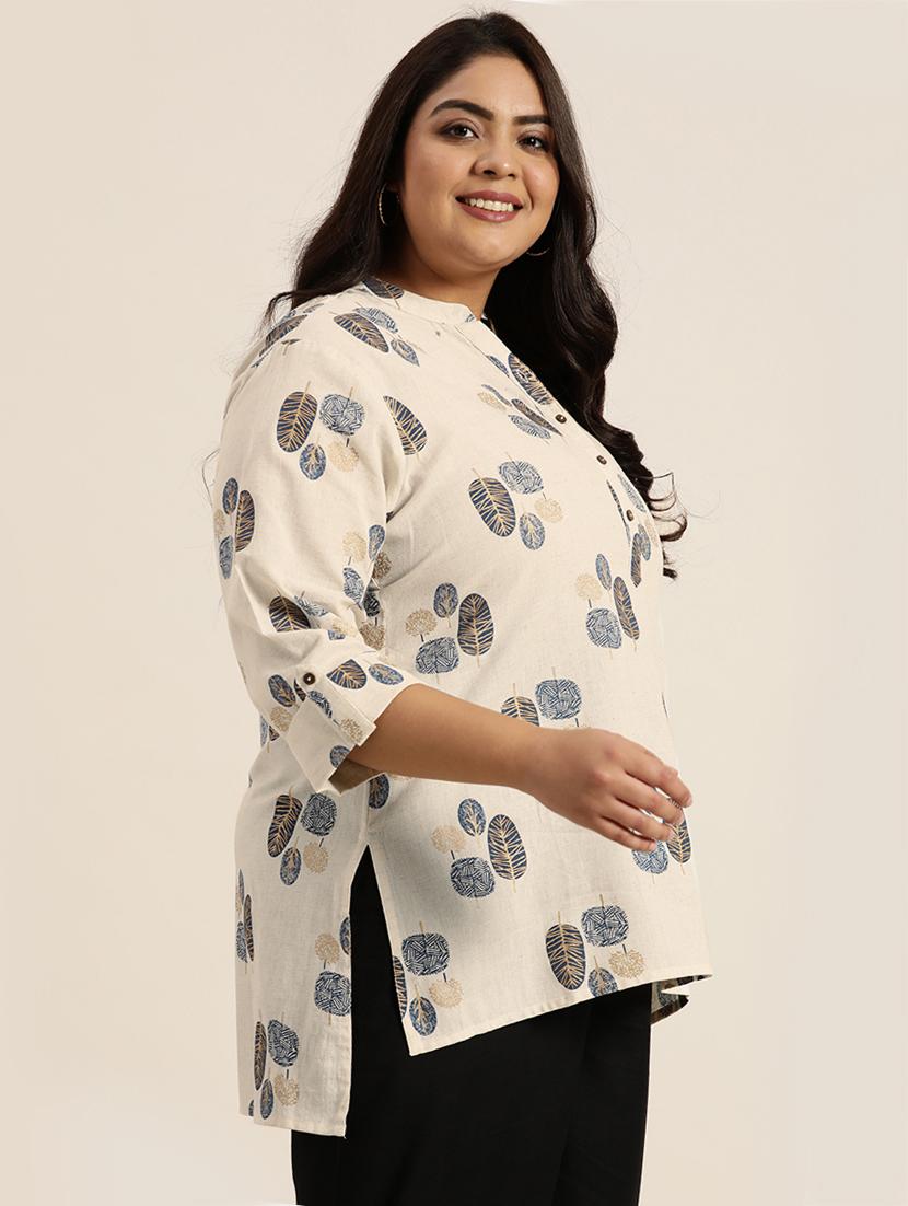 printed high-low kurta - 18016190 - Zoom Image - 2