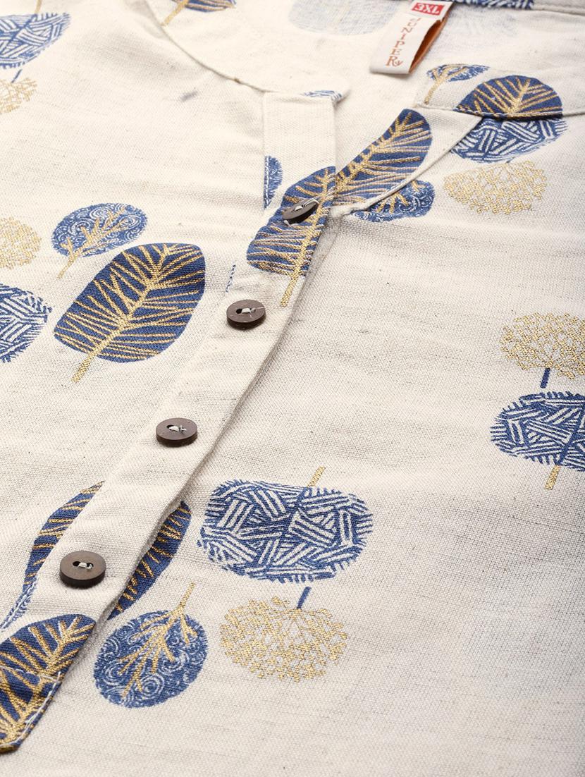 printed high-low kurta - 18016190 - Zoom Image - 6