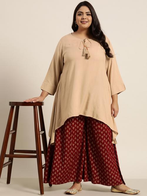 solid asymmetric kurta - 18016200 - Standard Image - 1