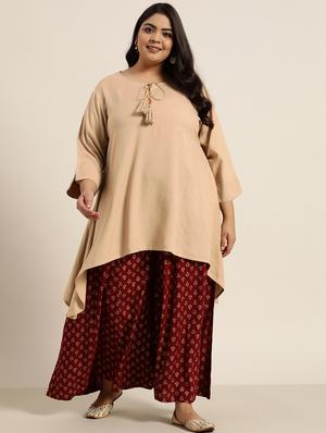 solid asymmetric kurta - 18016200 - Standard Image - 2