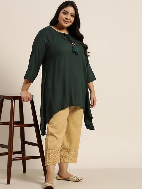 solid asymmetric kurta - 18016201 - Standard Image - 1