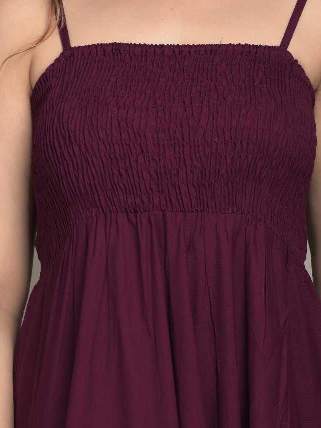 solid flared ethnic dress - 18016956 - Zoom Image - 3