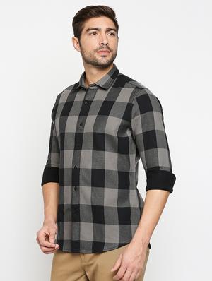black checkered casual shirt - 18017400 - Standard Image - 2