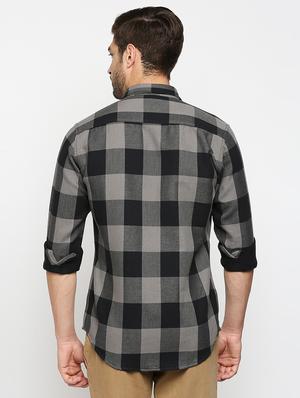 black checkered casual shirt - 18017400 - Standard Image - 3