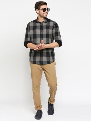 black checkered casual shirt - 18017400 - Standard Image - 4