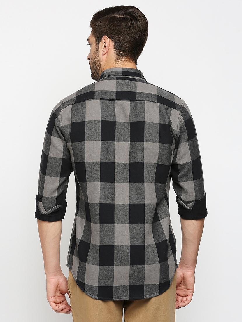 black checkered casual shirt - 18017400 - Zoom Image - 3