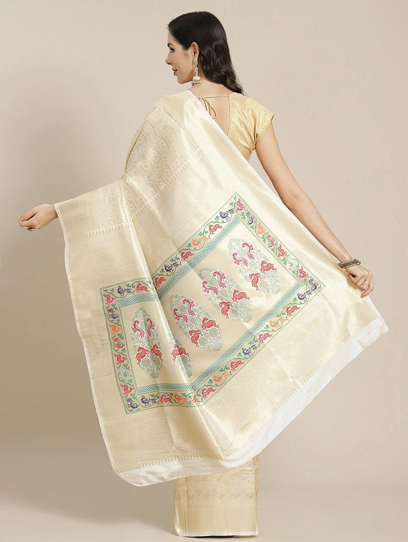 zari work kanjivaram saree with blouse - 18017528 - Zoom Image - 2
