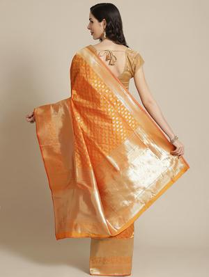 zari work kanjivaram saree with blouse - 18017530 - Standard Image - 2