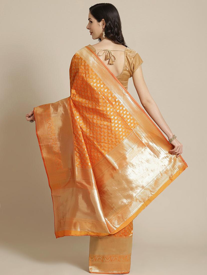 zari work kanjivaram saree with blouse - 18017530 - Zoom Image - 2