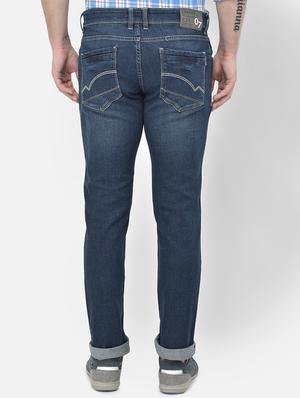 blue light washed ripped denim jeans - 18017654 - Standard Image - 3