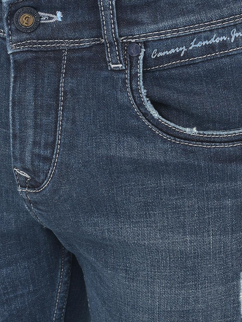 blue light washed ripped denim jeans - 18017654 - Zoom Image - 5