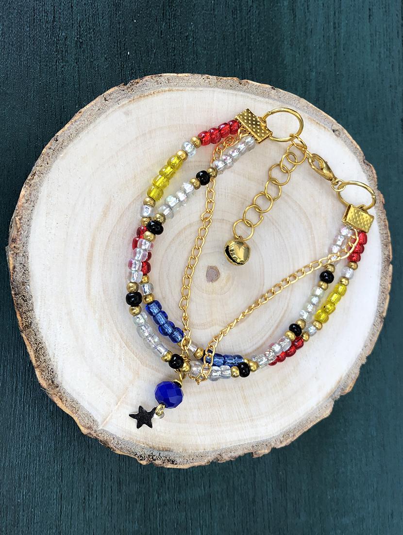 multicolored layered bracelet with blue drop - 18017857 - Zoom Image - 3