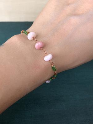 pink metal beaded bracelet - 18017862 - Standard Image - 3