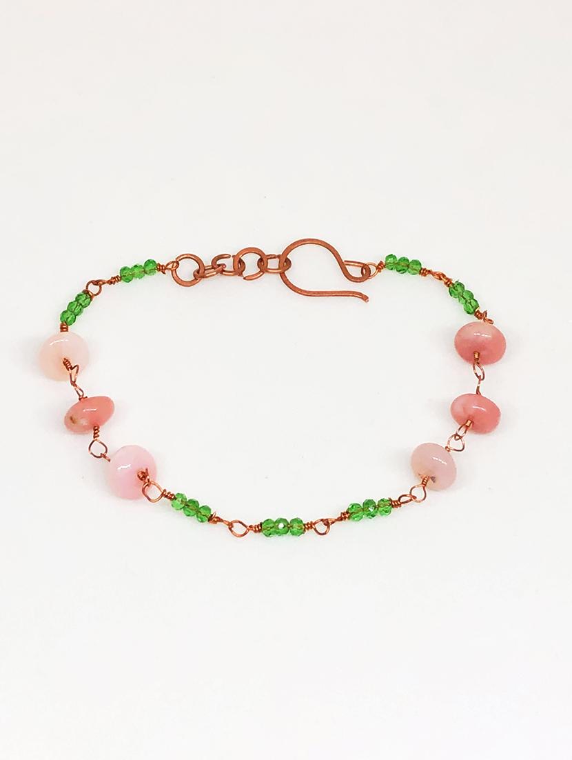 pink metal beaded bracelet - 18017862 - Zoom Image - 2