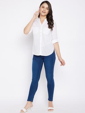 roll up sleeved high low shirt - 18018817 - Standard Image - 4