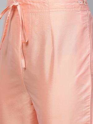 peach chanderi suit set - 18018907 - Standard Image - 5