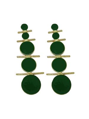 green reflecting soul shaped earring - 18019431 - Standard Image - 2
