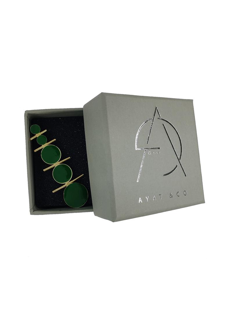 green reflecting soul shaped earring - 18019431 - Zoom Image - 3