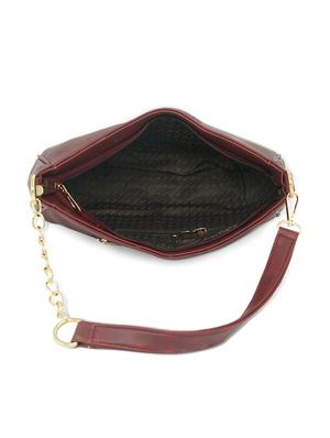 maroon leather regular handbag - 18019482 - Standard Image - 3