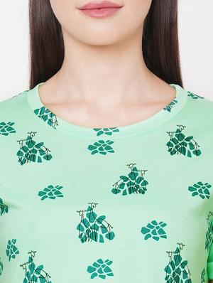 round neck printed sleepshirt - 18019842 - Standard Image - 4