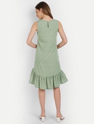 round neck polka dot high low dress - 18019887 - Standard Image - 3